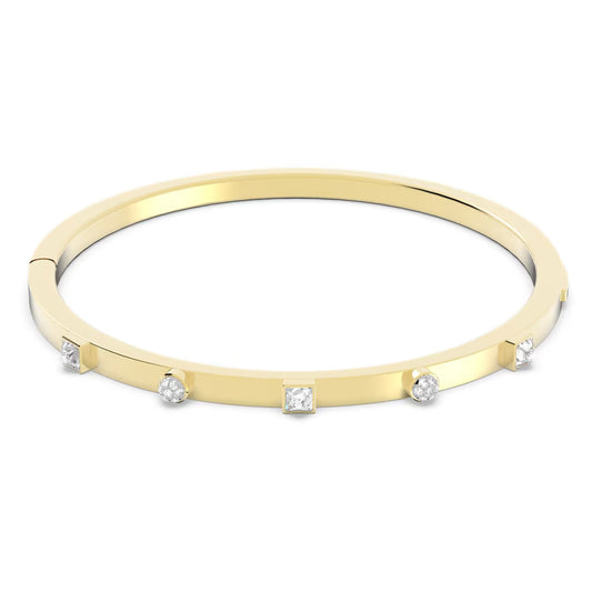Swarovski Thrilling bangle, White, Gold-tone plated