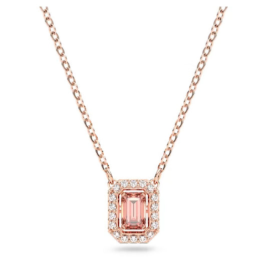 Swarovski Millenia necklace Octagon cut, Pink, Rose gold-tone plated
