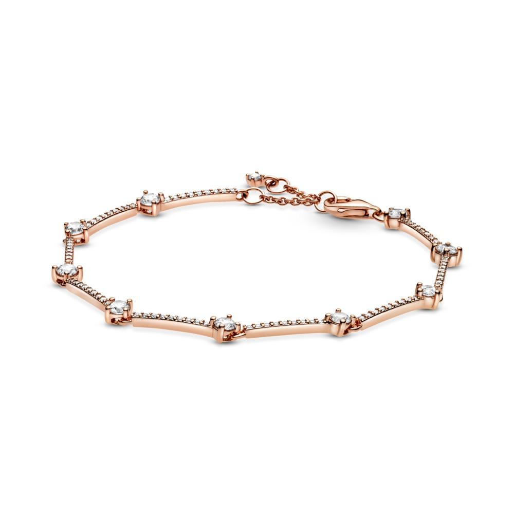 Rose Sparkling Pave Bars CZ Bracelet