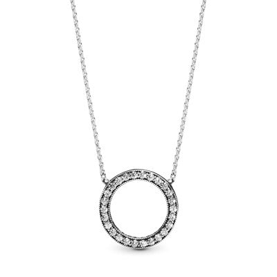 Silver Circle of Sparkle Necklace