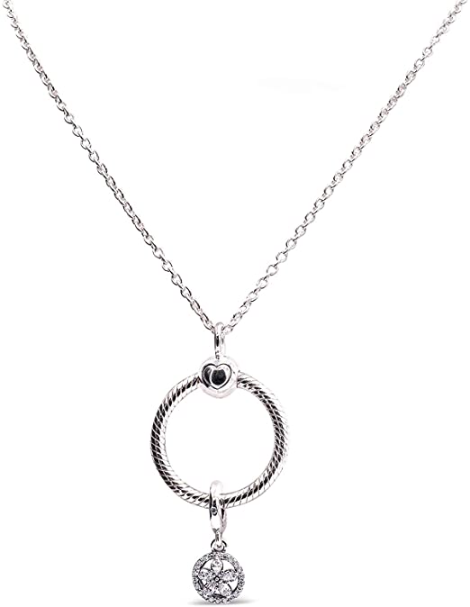 Sparkling Snowflake O Pendant Necklace Gift Set