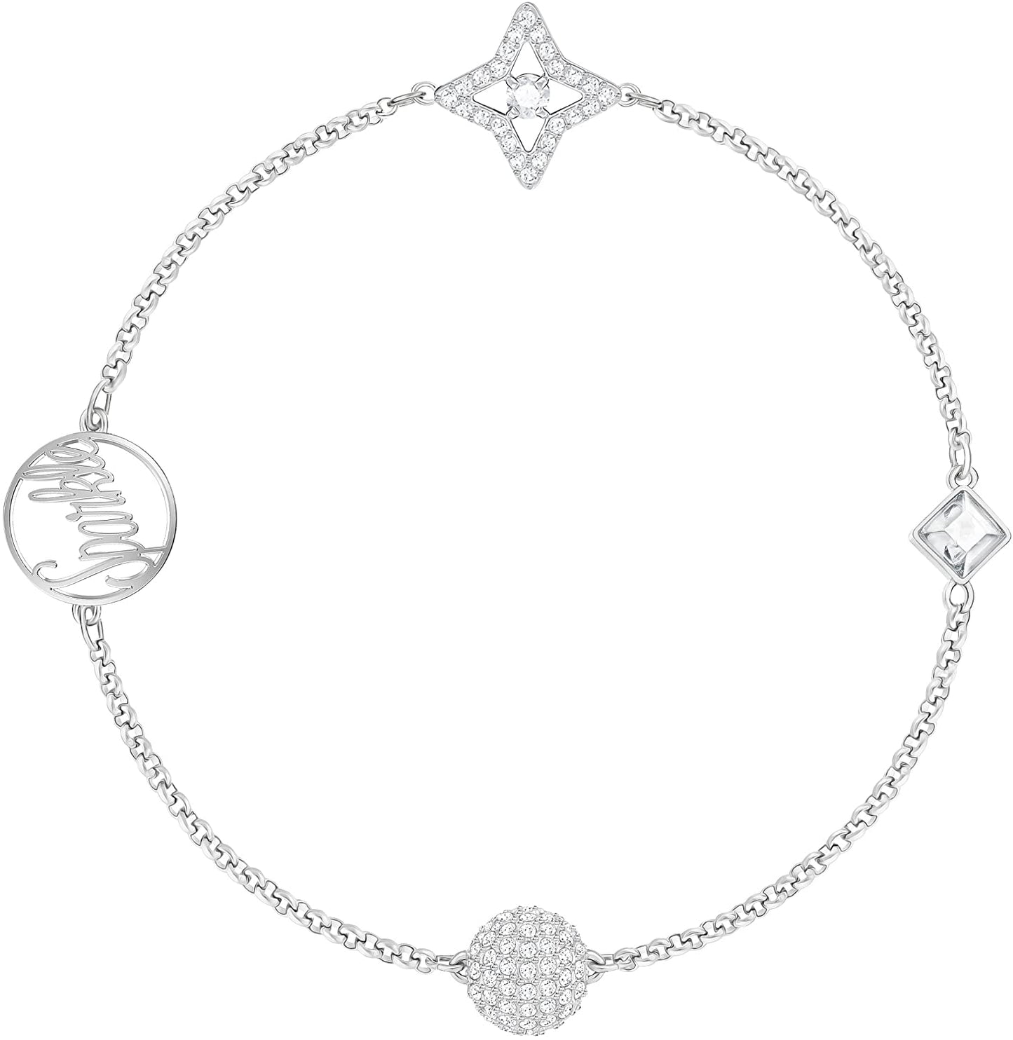 Swaorvski Remix Collection Star Strand, White, Rhodium Plated