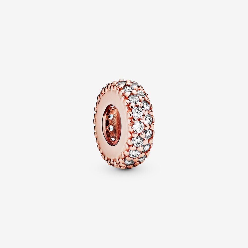 Rose Clear Sparkle Spacer Charm