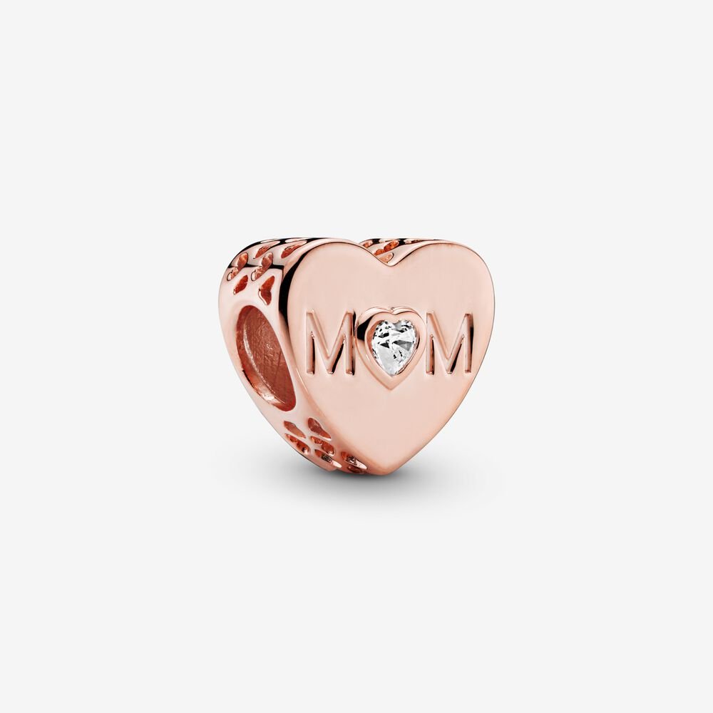 Clear Mom Heart Charm
