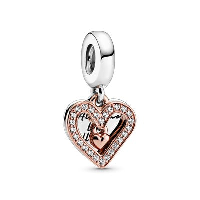 Sparkling Freehand Heart Dangle Charm