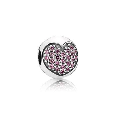 Pink Pave Heart Clip