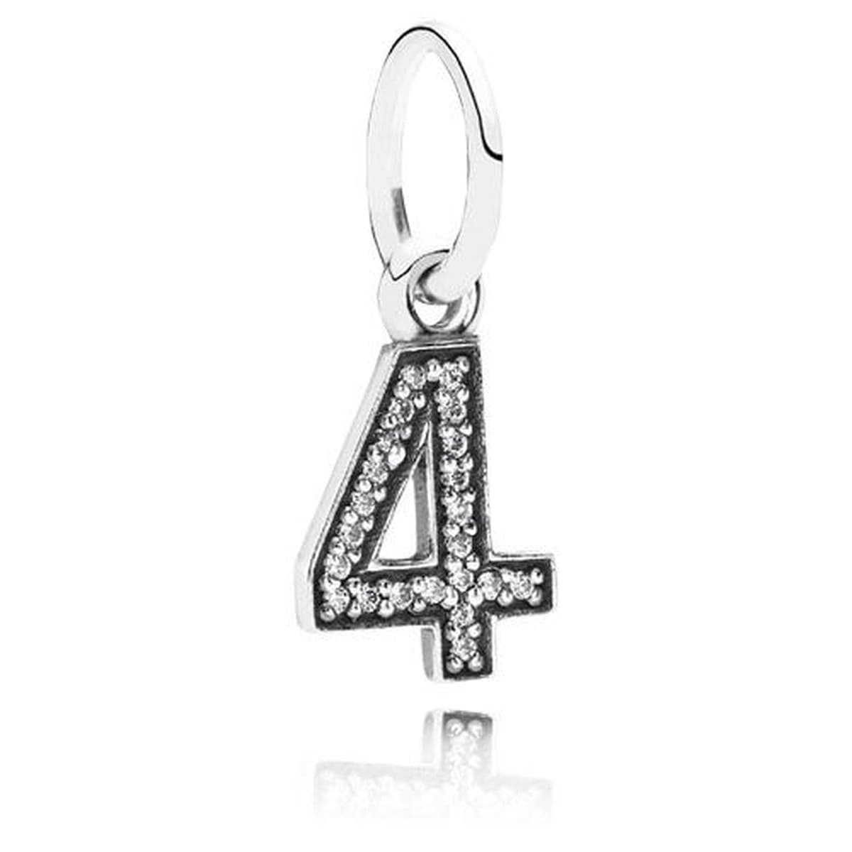 Number 4 Dangle Charm
