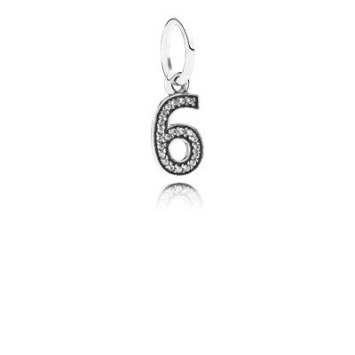 Number 6 Dangle Charm