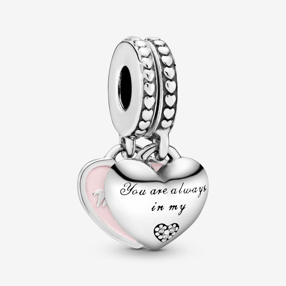 Mother & Daughter Hearts Dangle Charm