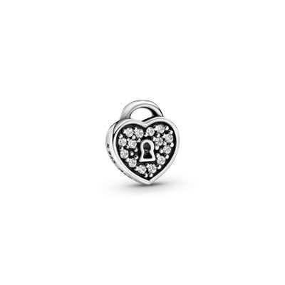 Pave Heart Padlock Locket Petite