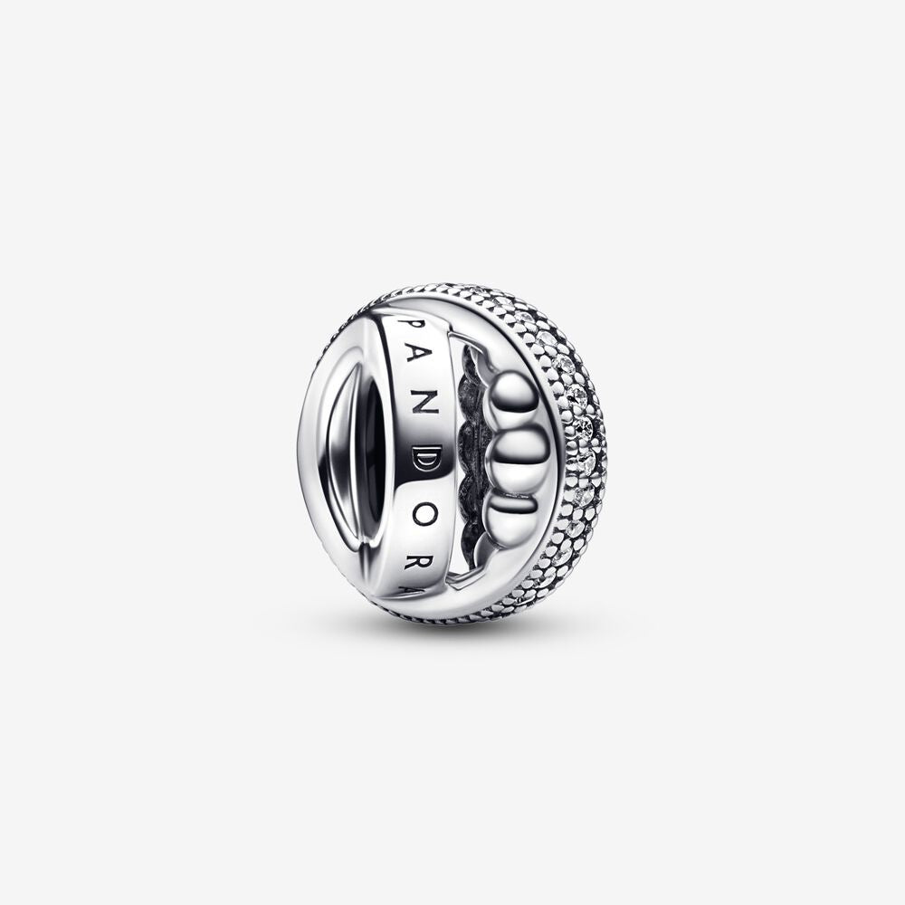 Pandora Signature Logo Pave & Beads Charm