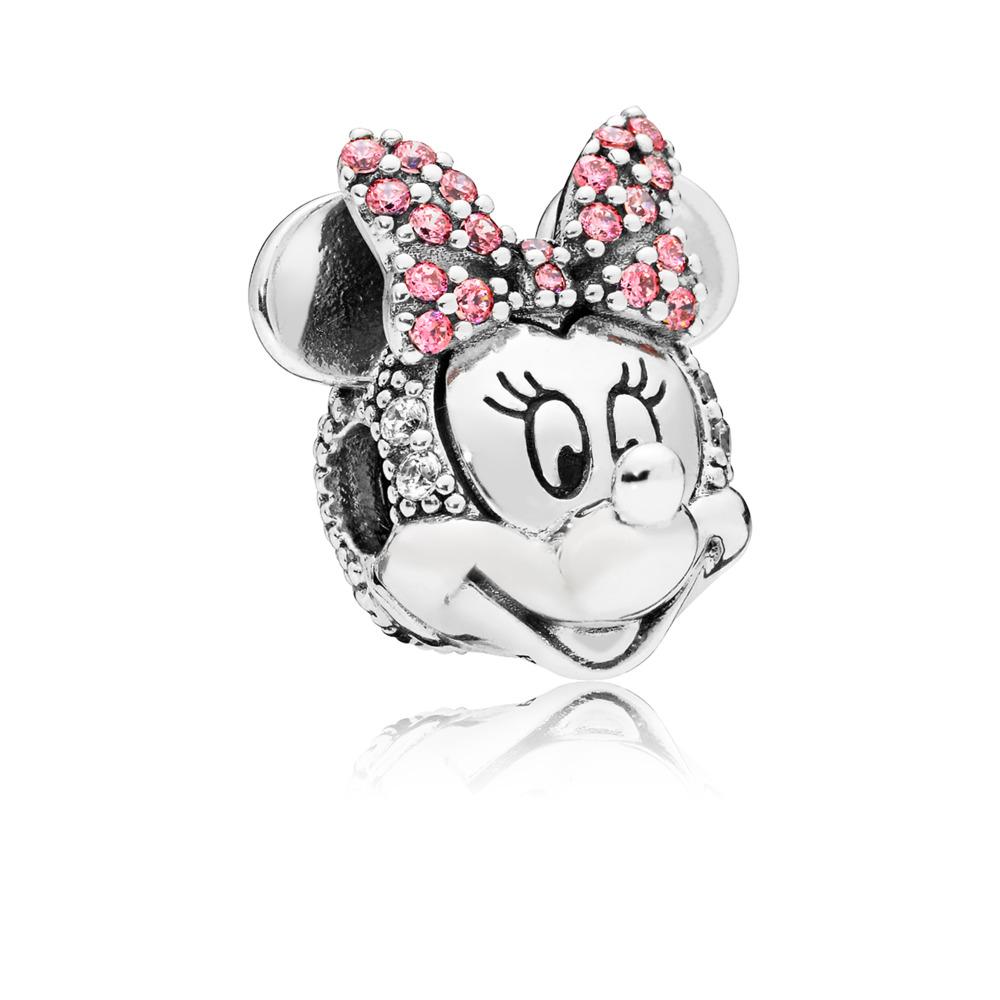 Disney Minnie Mouse Pink Pav?? Bow Clip Charm