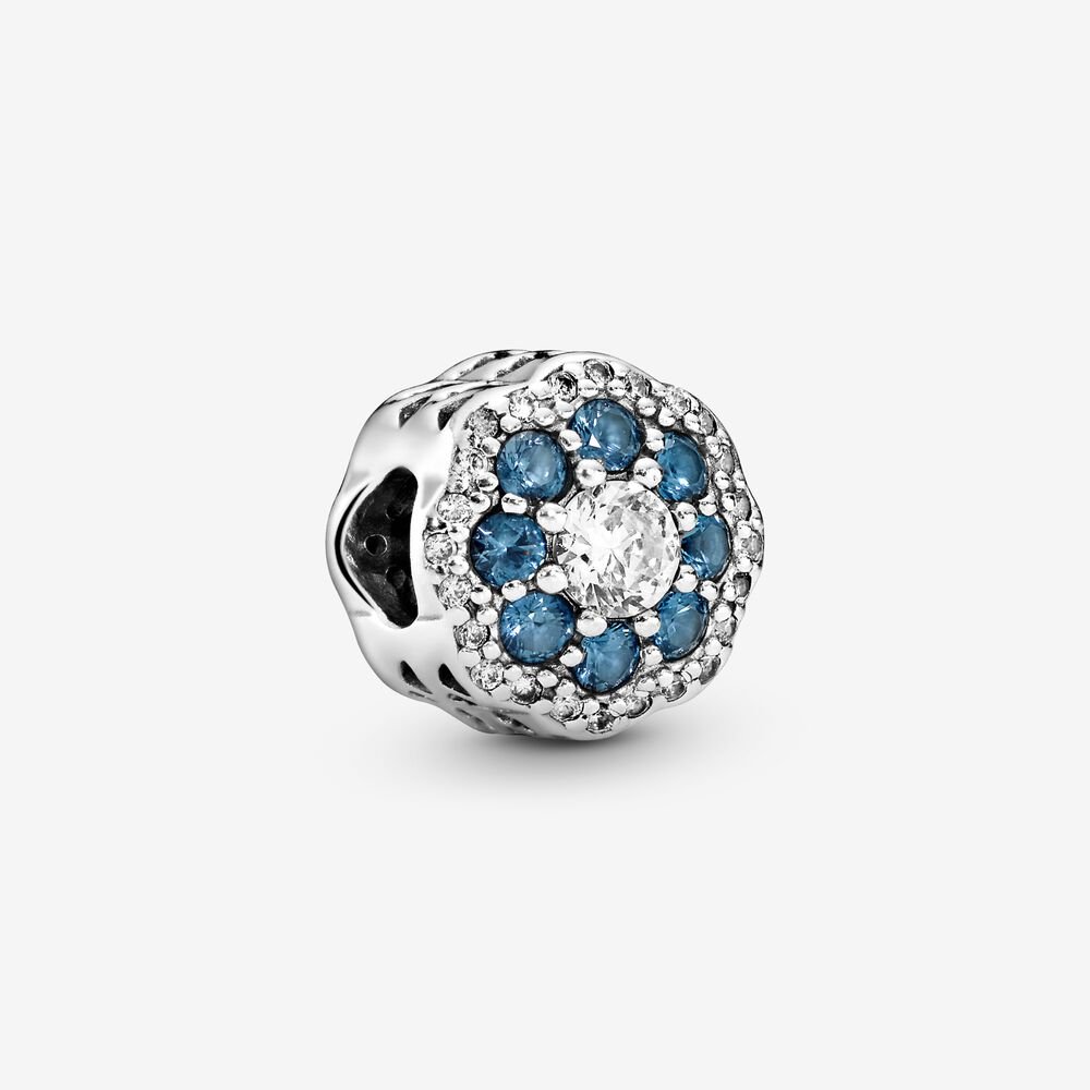 Blue Sparkle Flower Charm