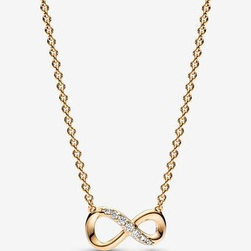Sparkling Gold Infinity Collier Necklace