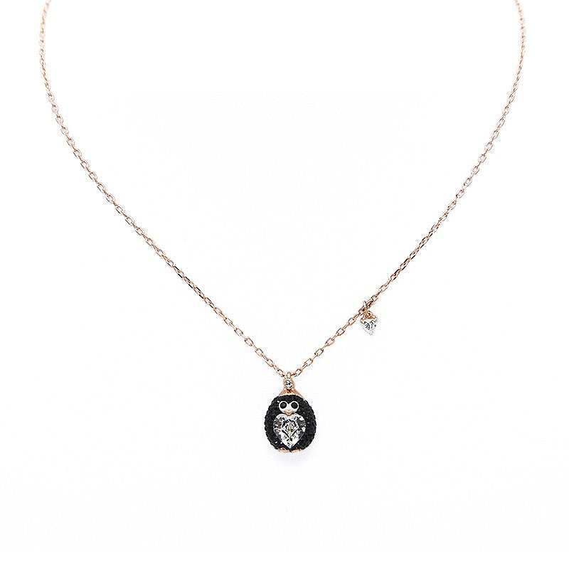Swarovski Little Penguin Pendant, Multi-colored, Rose gold plating