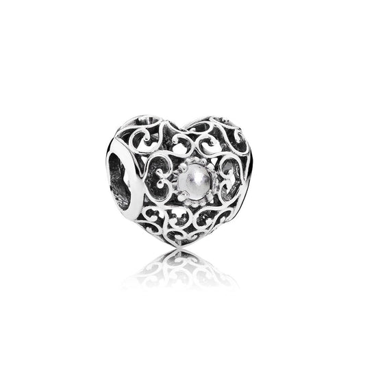 April Signature Heart Charm