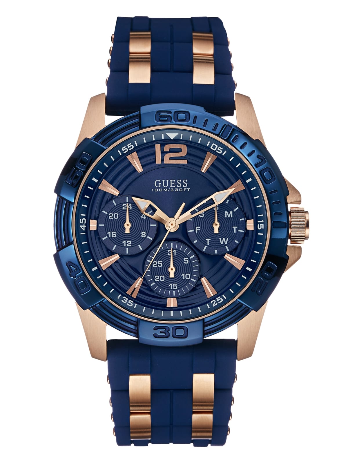 Guess 43MM Blue Sillicone U0366G4