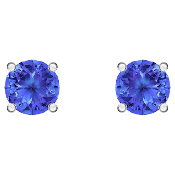Swarovski Attract Stud Pierced Earring, Blue, Rhodium plated