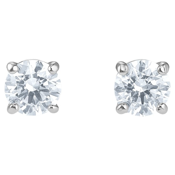 Swarovski Attract Stud Pierced Earring, White, Rhodium plated