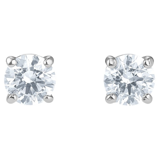 Swarovski Attract Stud Pierced Earring, White, Rhodium plated