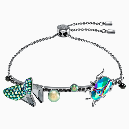 Swarovski Magnetized Bangle, Multi-colored, Black Ruthenium plated