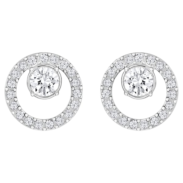 Swarovski Creativity Circle Pierced Earring, White, Rhodium plated