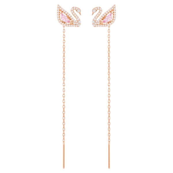 Swarovski Dazzling Swan Pierced Earring, Multi-coloured, Gold gold tone plated