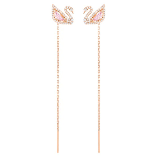 Swarovski Dazzling Swan Pierced Earring, Multi-coloured, Gold gold tone plated