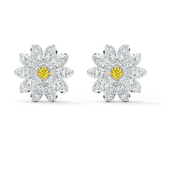 Swarovski Eternal Flower Stud Pierced Earring, Yellow, Mixed metal finish