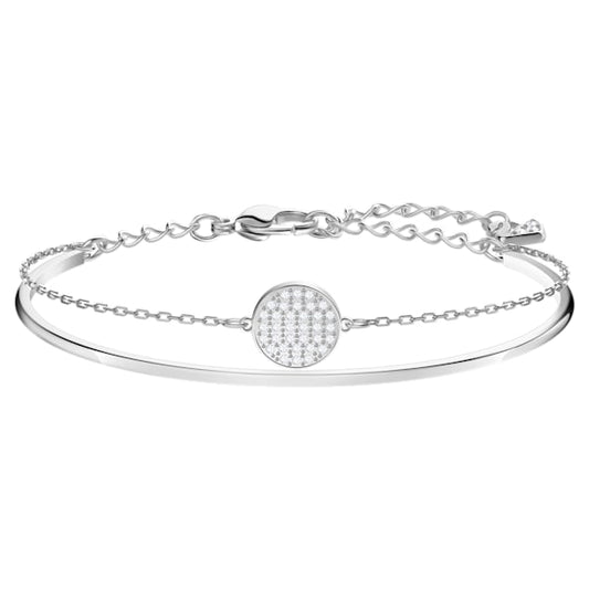 Swarovski Sublima bangle, White, Rhodium plated
