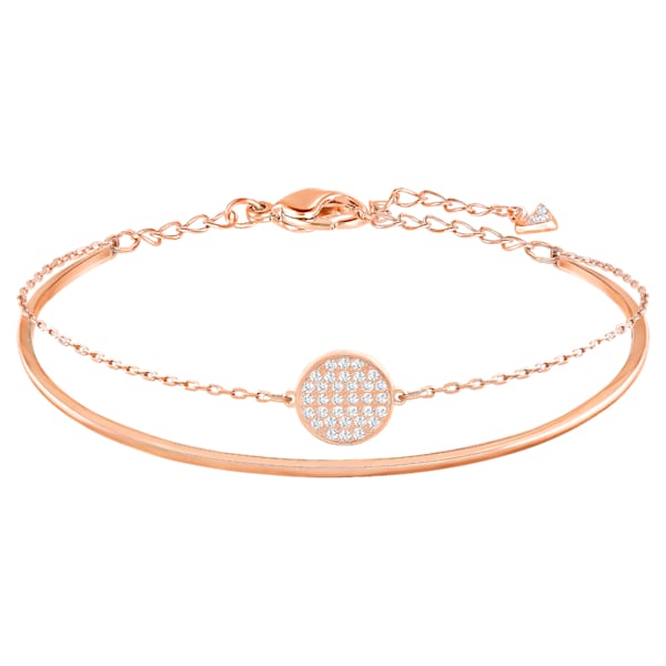 Swarovski Ginger Bangle, White, Gold gold tone plated