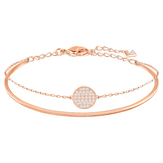 Swarovski Ginger Bangle, White, Gold gold tone plated