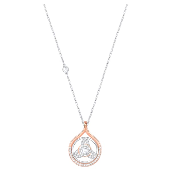 Swarovski Humanist Trinity Knot Necklace, White, Mixed Plating