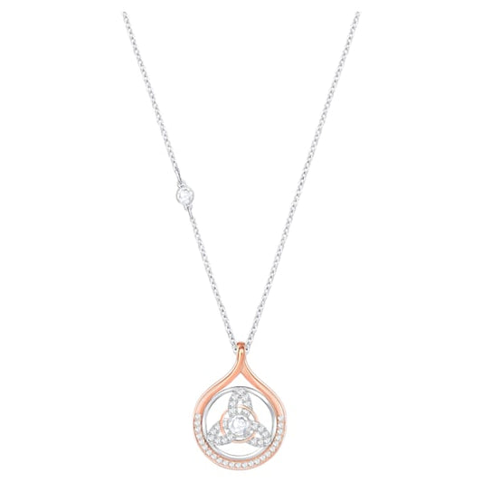 Swarovski Humanist Trinity Knot Necklace, White, Mixed Plating