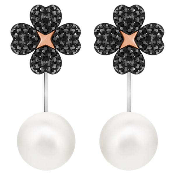 Swarovski Latisha Pierced Earring Jackets, Black, Mixed metal finish