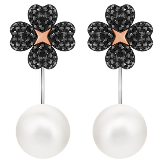 Swarovski Latisha Pierced Earring Jackets, Black, Mixed metal finish