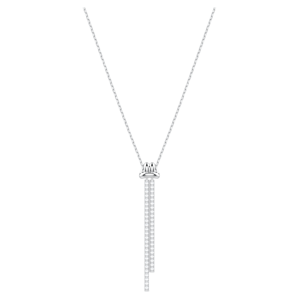 Swarovski Lifelong Y Pendant, White, Rhodium plated