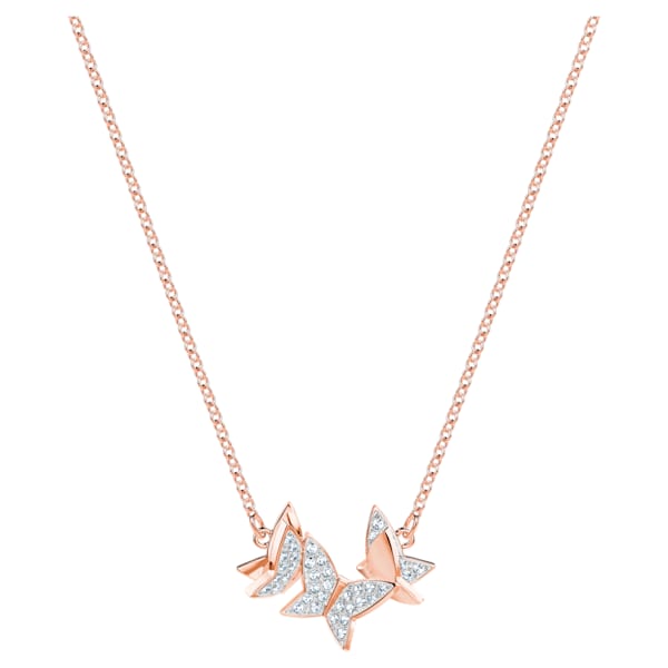 Swarovski Lilia Necklace, White, Gold gold tone plated