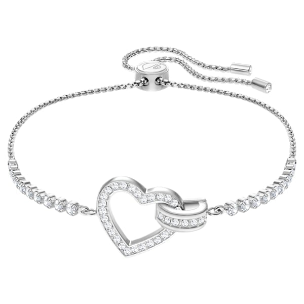 Swarovski Lovely Bracelet, White, Rhodium plated