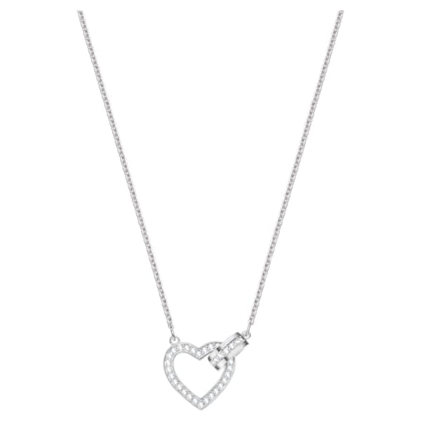 Swarovski Lovely Necklace, White, Rhodium plated