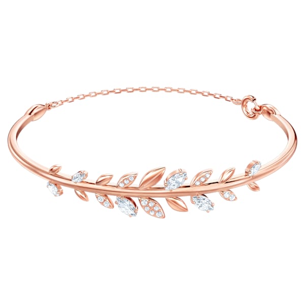 Swarovski Mayfly Bangle, White, Rose gold tone plated