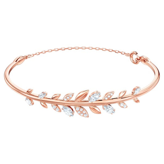 Swarovski Mayfly Bangle, White, Rose gold tone plated