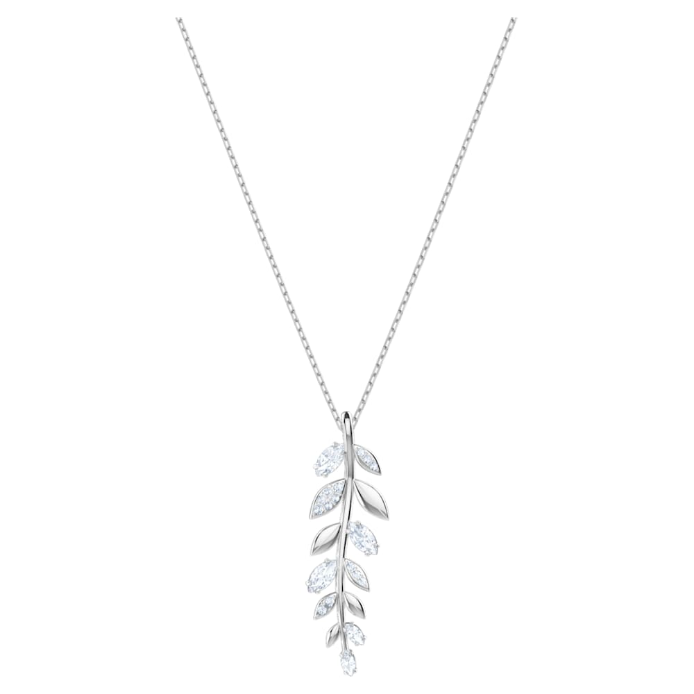 Swarovski Mayfly Pendant, White, Rhodium plated