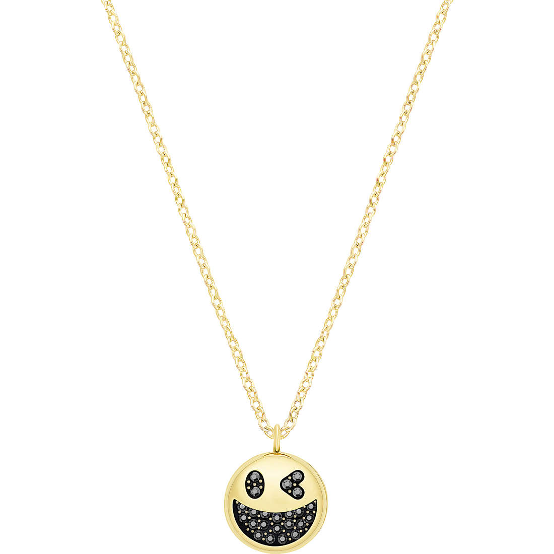 Swarovski Humorist Wink Pendant, Black, Gold Plated