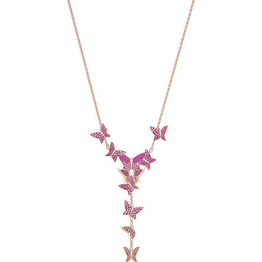 Swarovski Lilia Y Necklace, Multi Colour, Rose gold tone plated