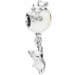 Mouse & Shimmering Balloon Dangle Charm 797240EN23