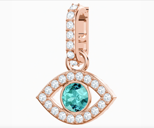 Swarovski Remix Collection Evil Eye Charm, Blue, Gold tone plated