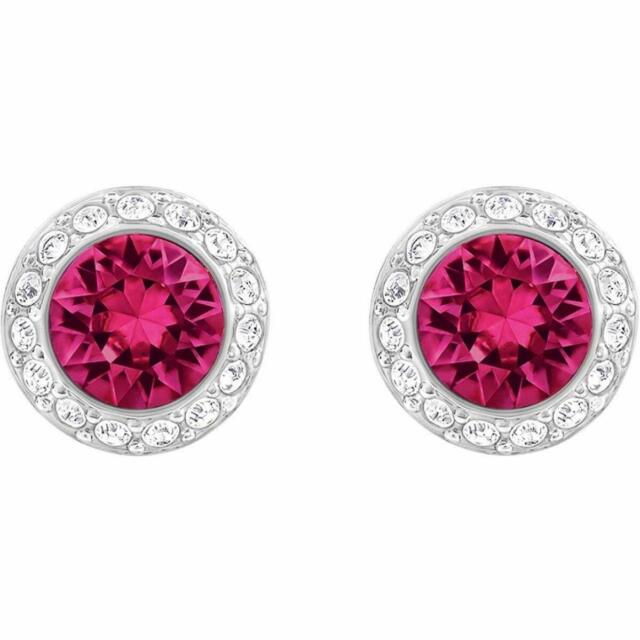 Swarovski Angelic Pierced Earring, Red, Rhodium Plated