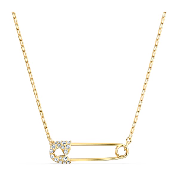 Swarovski So Cool Pin Necklace, White, Gold tone plated