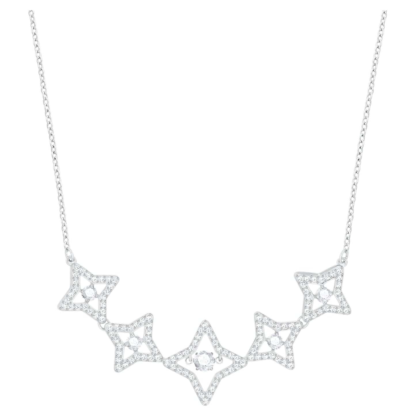 Swarovski Sparkling Dance Star Necklace, Medium, White, Rhodium plating
